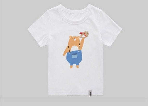 Bear T Shirts Funny T Shirts for Kids Graphic Tees 2T ~ 7T 664