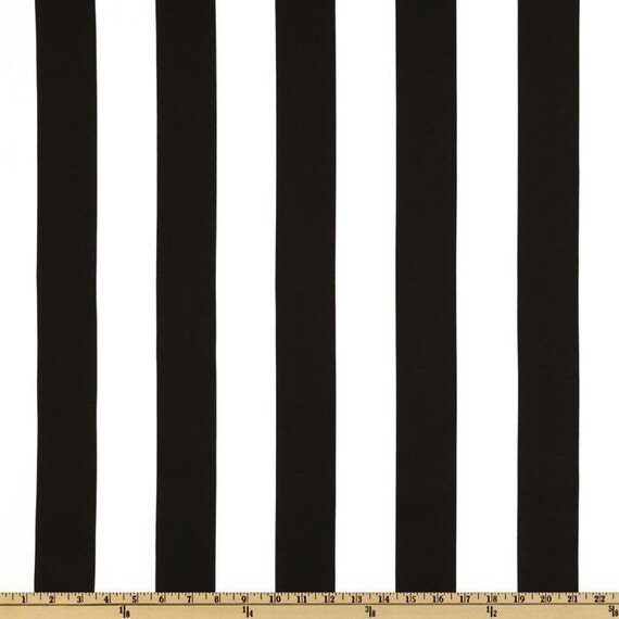 Deck Stripe Black and White Outdoor Fabric 2 by FabricSupplyCo