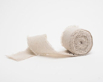 Linen Ribbon, Fringe Edge, Wedding Ribbon, Gift Wrap