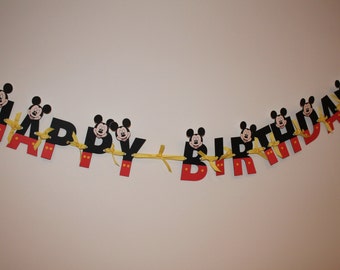 Happy Birthday Mickey Mouse Birthday Banner