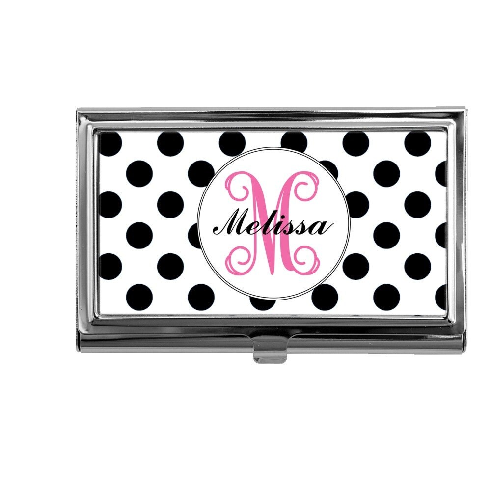 Business Card Holder Business Card Case Monogrammed Black