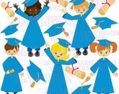 80% OFF Graduation kid clipart, vector graphics, commercial use, digital clipart, instant download AMB-225 Il_170x135