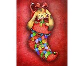 80% OFF Printable Christmas cards DIY instant download - Brand new Puppy in Christmas stocking AMB-620 Il_170x135