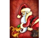 80% OFF Printable Christmas cards DIY instant download - Santa's found a new friend! AMB-633 Il_170x135