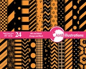 80% OFF Beautiful Mixed papers in Orange and black papers, Halloween papers, striped papers, chevron papers, mixed Digital paper- AMB-533 Il_170x135