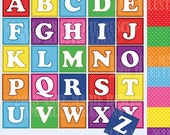 80% OFF Block letters with polka dot background clipart and papers vector graphics, digital clipart, instant download AMB-360 Il_170x135