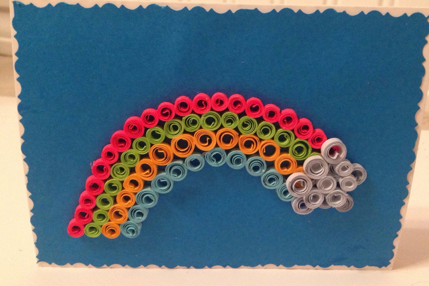 Handmade card rainbow quilling paper quilling birthday