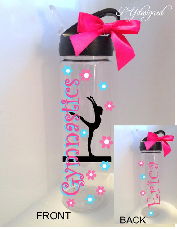 Gymnastics Water Bottle Personalized Custom Gymnast Coach Gift Mom