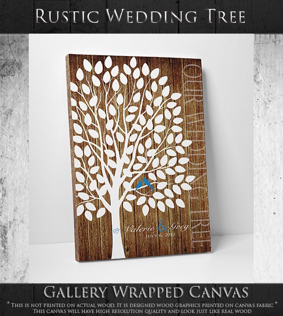 Wedding Guest Book Canvas - Custom Wedding Guest Book - Print or Canvas - 100-300 Guest Sign In - 20x30 Inches - FREE SHIPPING by WeddingTreePrints