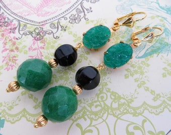 Tunnel Hoop In Onice Nero Fatto A Mano: Orecchini Pendenti In - Foto 6