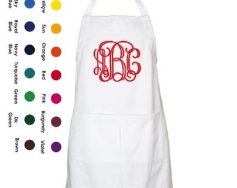 Womens Aprons Personalized Monogrammed - Full Length Apron - Color Options
