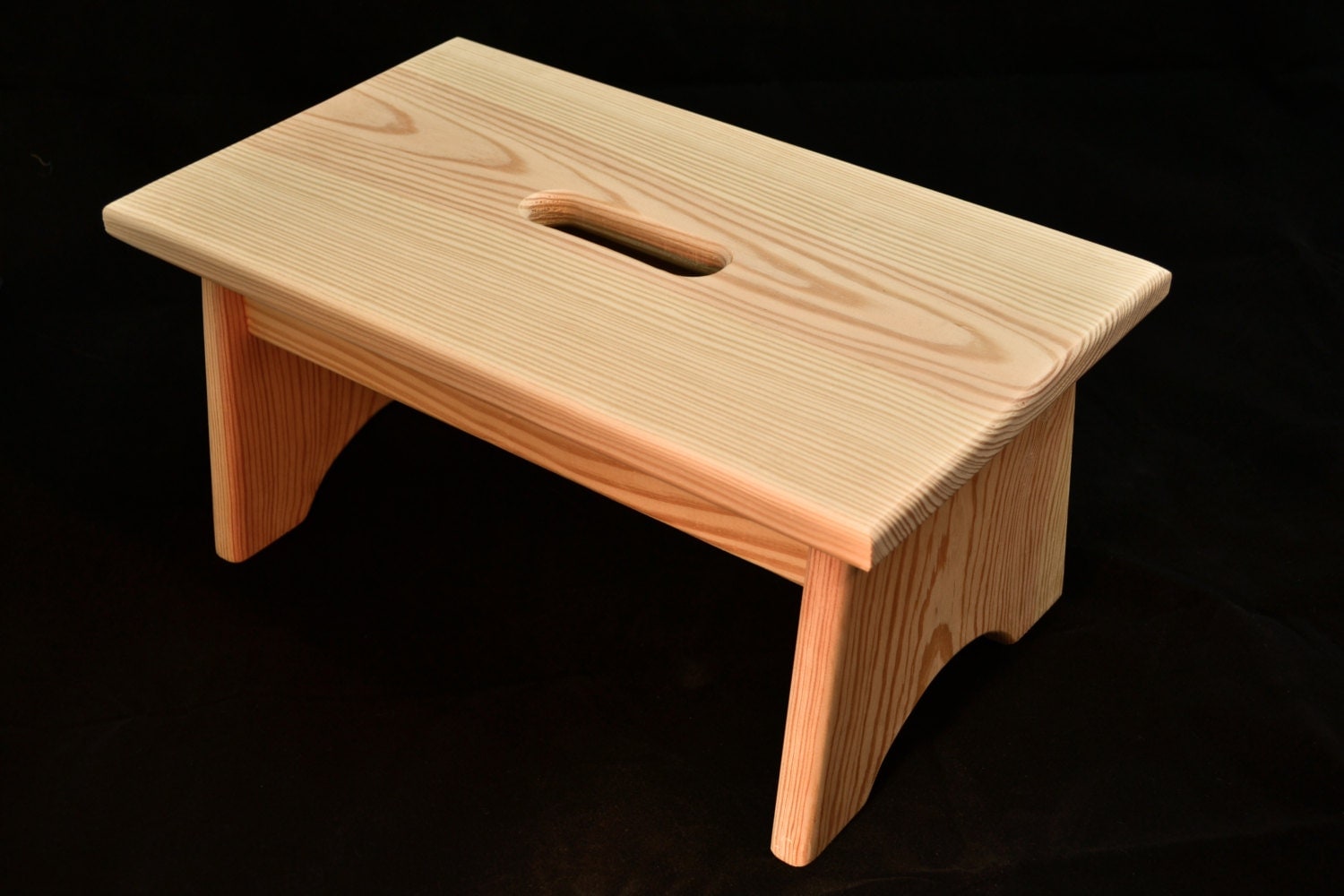 Wood Step Stool with Handle Hole Unfinished Pine 16L x