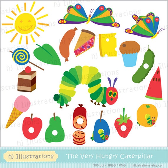 Very Hungry Caterpillar digital clipart by hjIllustrations on Etsy