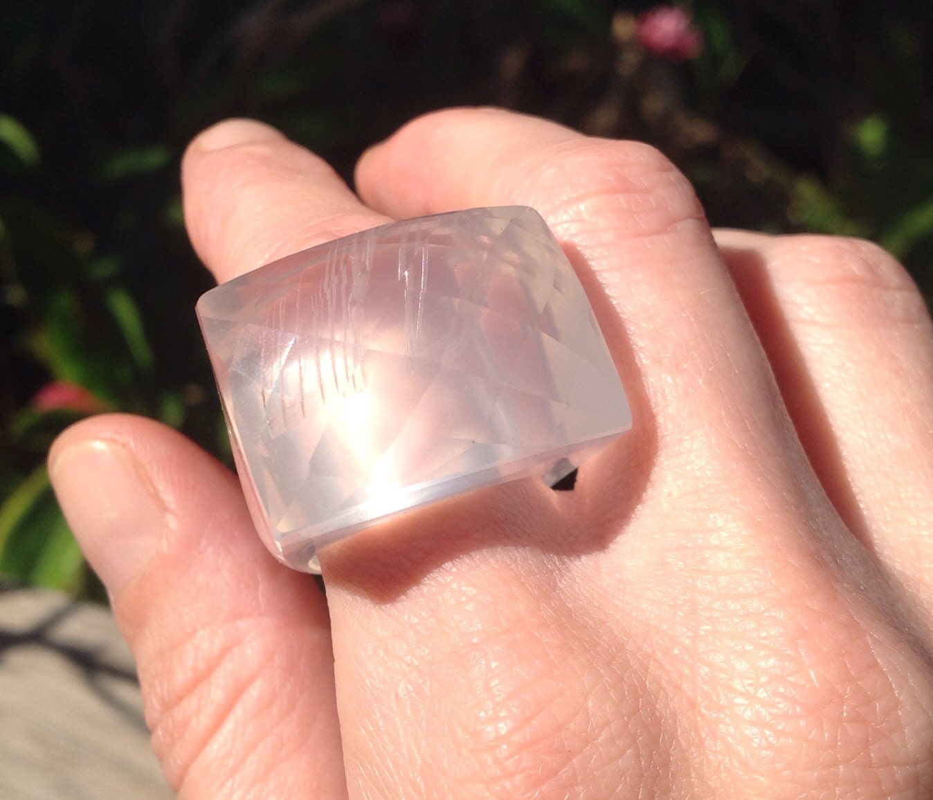 Rose Quartz Crystal Ring by MermaidManaMaui on Etsy