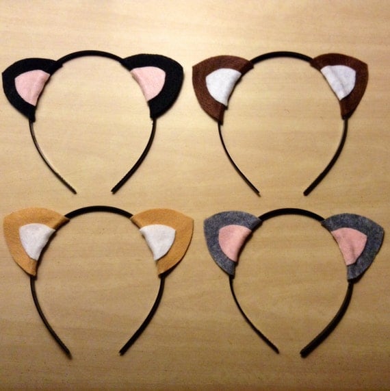 10 Kitty cat ears headband birthday party favors supplies theme ...