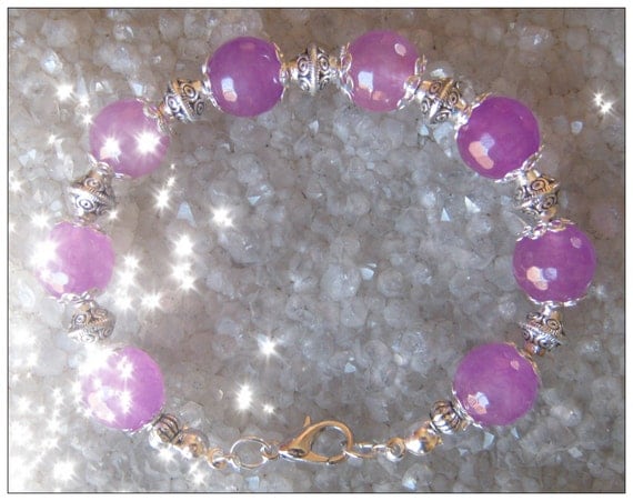 Handmade Silver Bracelet with Facetted Amethyst by IreneDesign2011