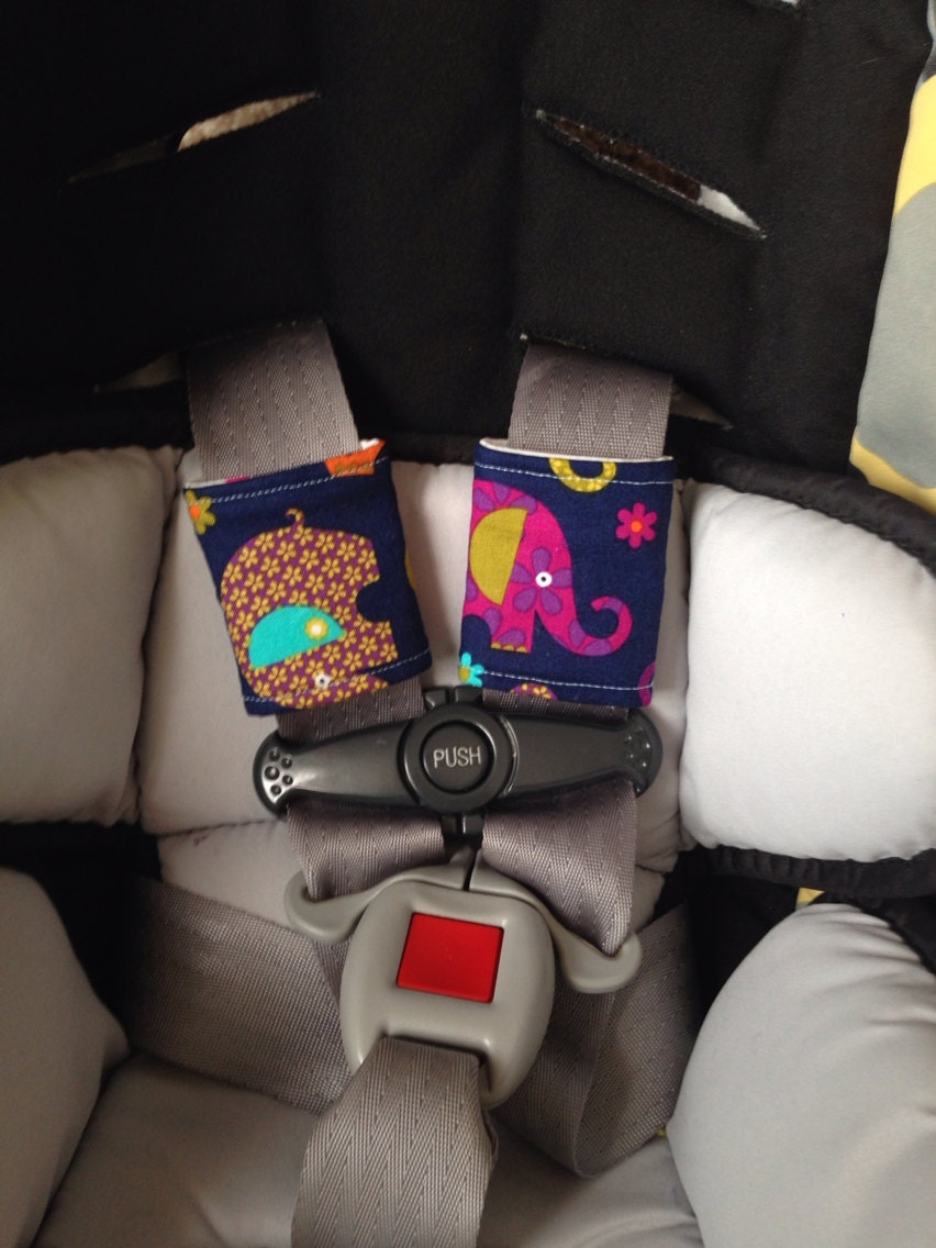 Reversible Car Seat Strap Covers Cotton Fabric Infant