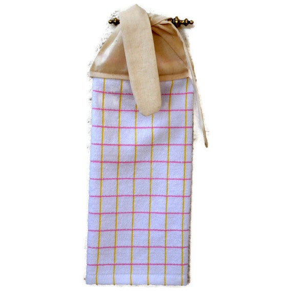 Download Kitchen Hand Towel Pink / Yellow Stripe Hand by SuesAkornShop