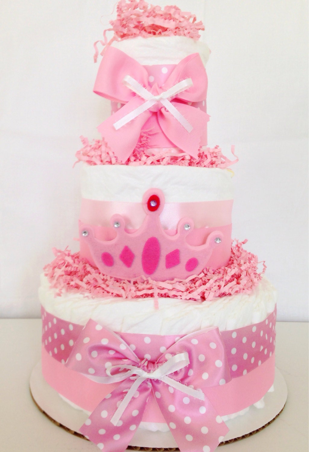 Pink Princess Diaper Cake Princess Baby Shower Centerpiece