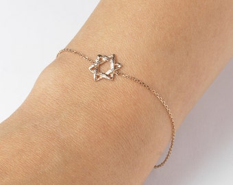 Gold Star Of David Tennis Bracelet, Star Of David Bracelet, Magen David Bracelet, Jewish Star, Bat Mitzvah Gift, Jewish Jewelry, Judaica