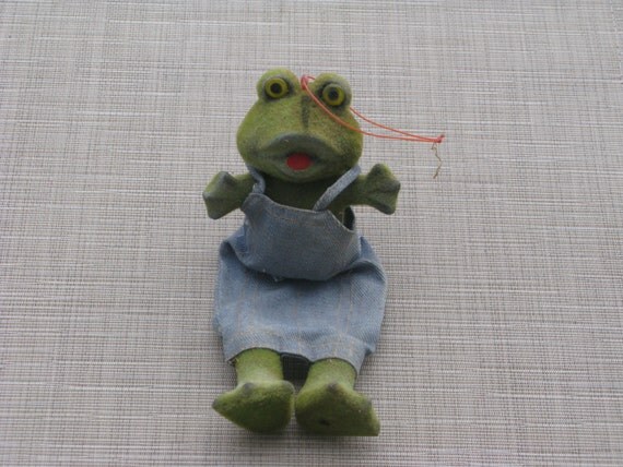 frog in overalls plush