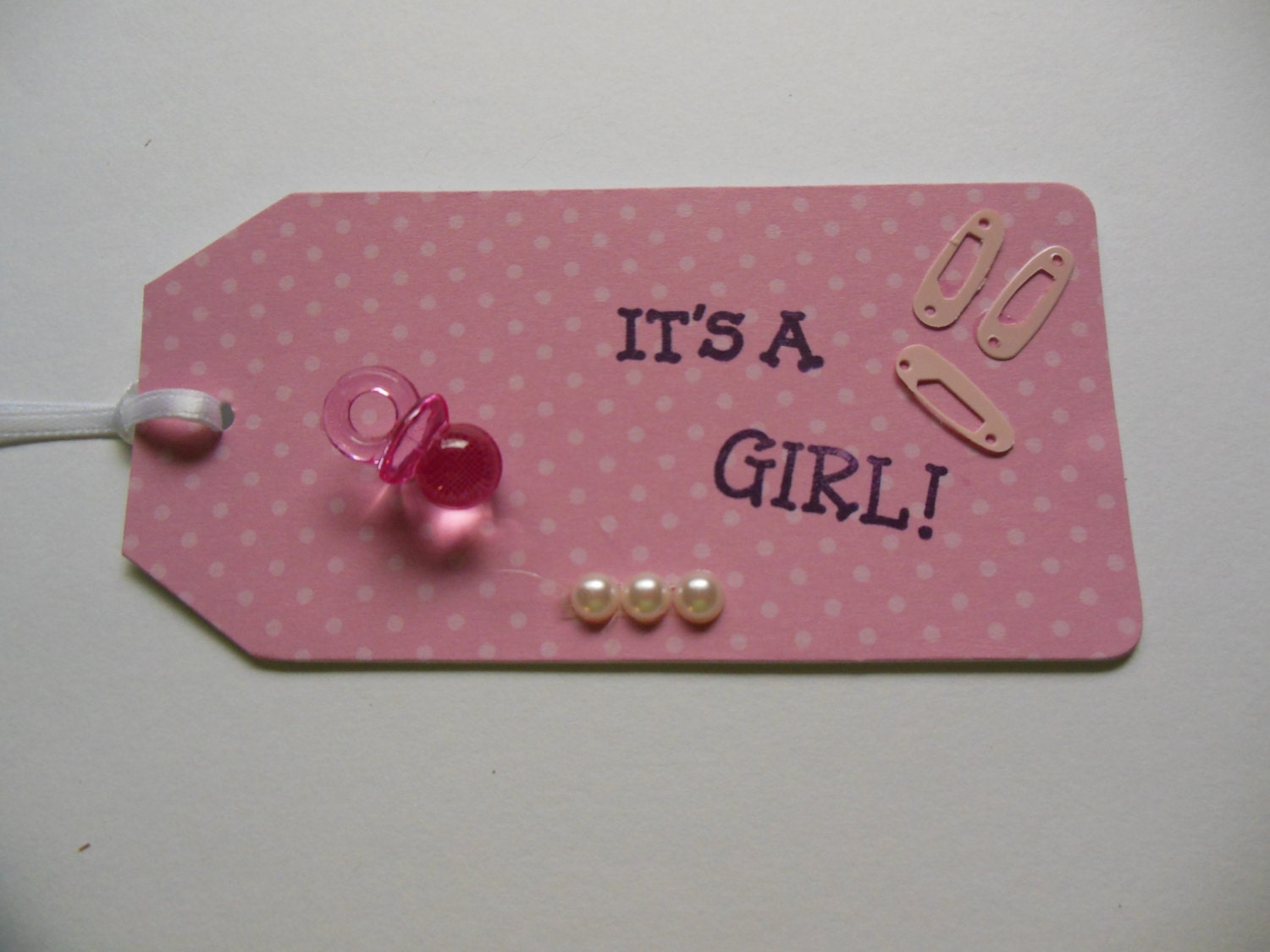 Baby Girl Gift Tag Baby Shower Gift Tag Baby Girl by FlipFlopCards