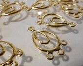 Premium Gold Teardrop Chandelier Earrings Connector Links Charms Findings 3/1 Loops -24x12mm - 24pcs F2002