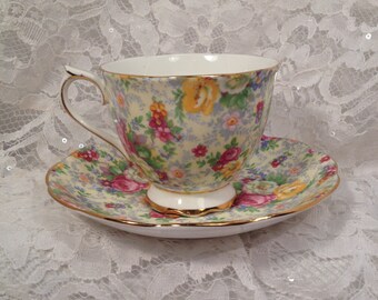 Vintage Royal Albert Fine Bone China, Rosetime Chintz Pattern, Made in ...