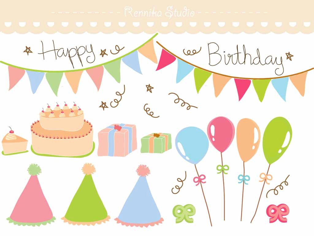 Items similar to Birthday Party Decoration Clip Art + EPS file