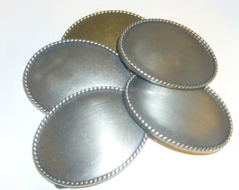 5- 3.5" Oval Belt Buckle Blanks - Antique Silver