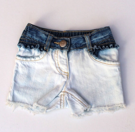 Items similar to Infant denim shorts bleached cut off denim shorts 3