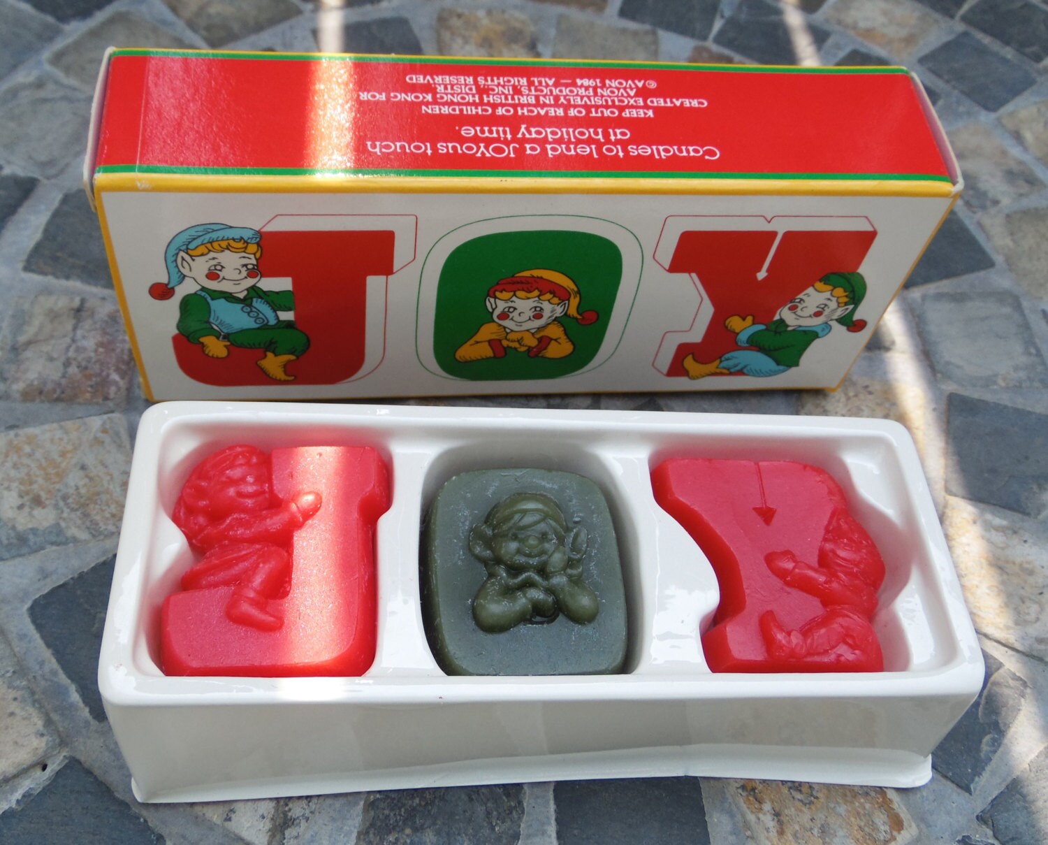 Vintage Avon Joy Elf Candles in original box