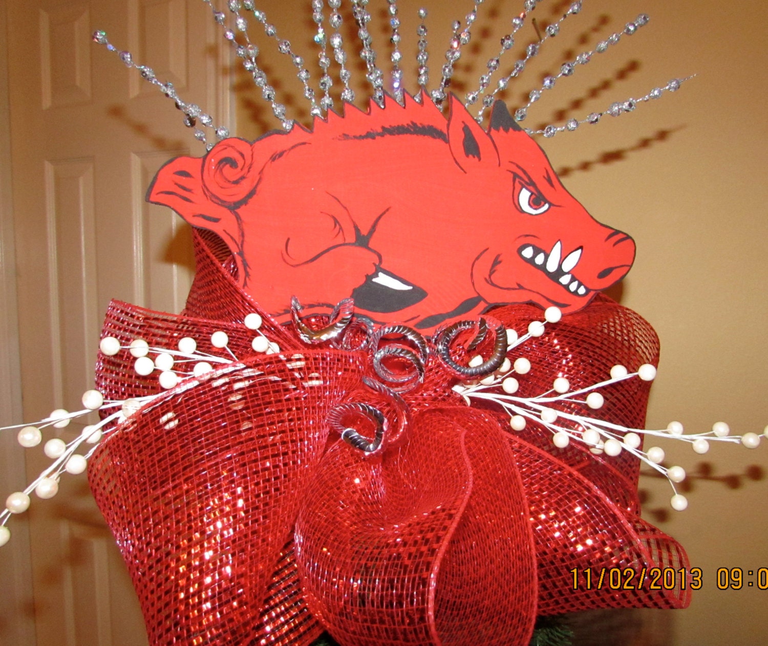 Arkansas Razorback Christmas Tree Topper