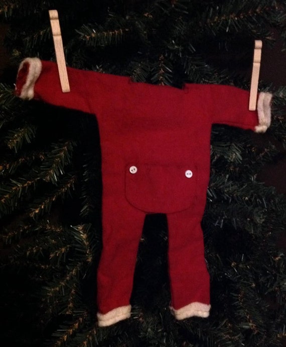 Santa Claus' Long Underwear Ornament by BeaverBoutiquePrim on Etsy