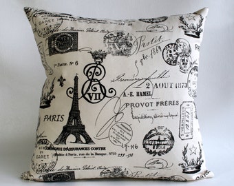 SALE Pillows Cushion Covers , French pillow , Paris Pillow , Onyx pillow , on natural background fabric , Euro sham ZIPPER CLOSURE