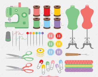 Sewing Kit Digital Clipart