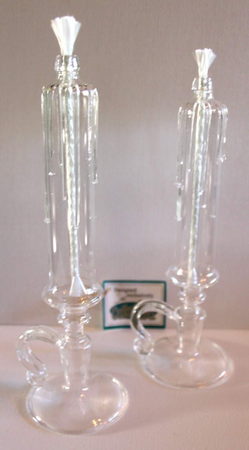 Glass Candlestick perpetual Candle Stick oil lamp light ART