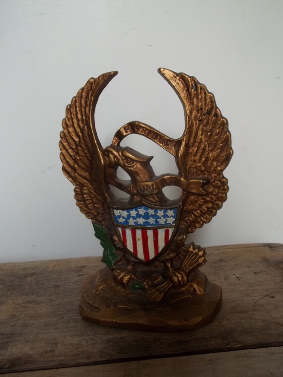 Vintage Cast Iron Eagle Bookend Eagle Door Stop American