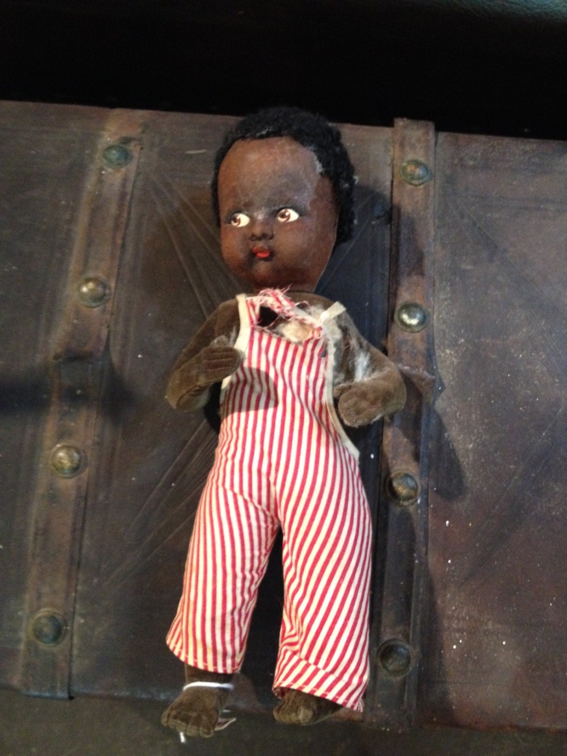 Vintage 1930s Black Baby Doll Made in England by UpcycledUpstyled