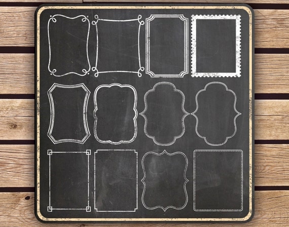 Clipart Chalkboard Frames and Page Borders Instant