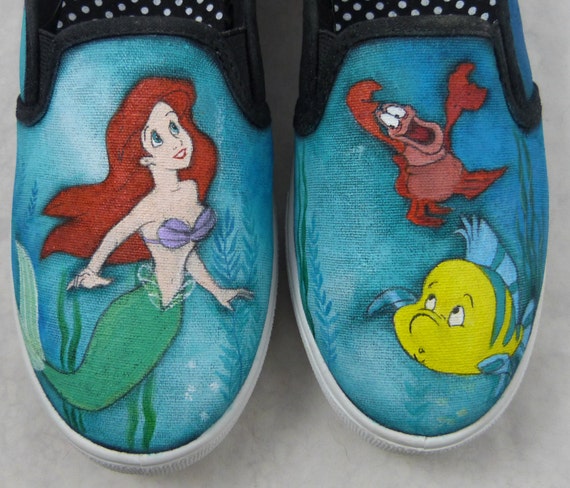 Items similar to Custom Hand Painted Shoes -The Little Mermaid on Etsy