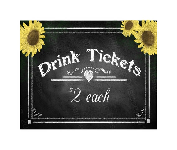 chalkboard style printable drink tickets bar sign instant