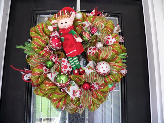 Christmas Wreath, Christmas Decoration, Christmas Door Hanger, Front