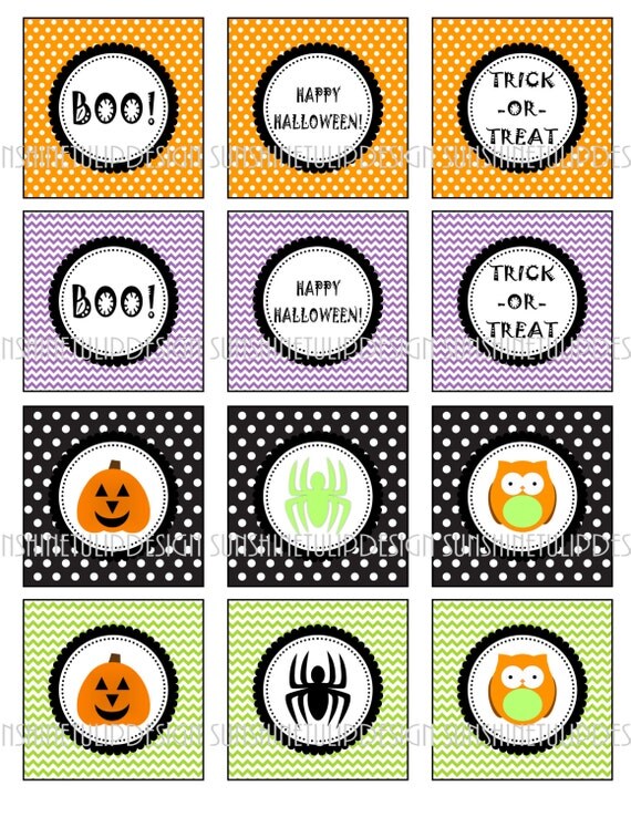 Items similar to Printable Halloween Cupcake Toppers, Printable ...