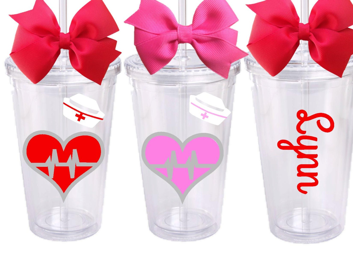 RN Nurse LPN Personalized Acrylic Tumbler with Straw