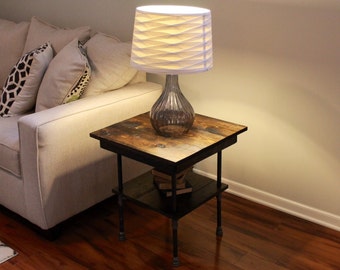 Steel and Wood Side Table