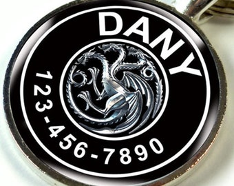 Pet tags Game of thrones targaryen custom pet id tag unique pet id tag dog tag cat tag