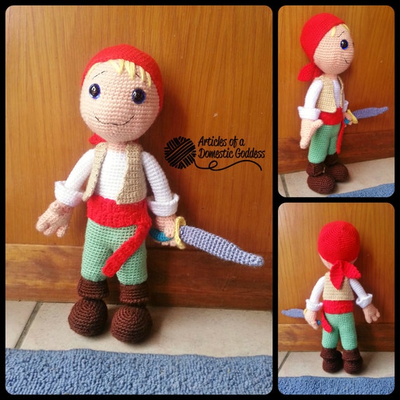 Items similar to Pirate Boy Amigurumi Stuffed Doll on Etsy