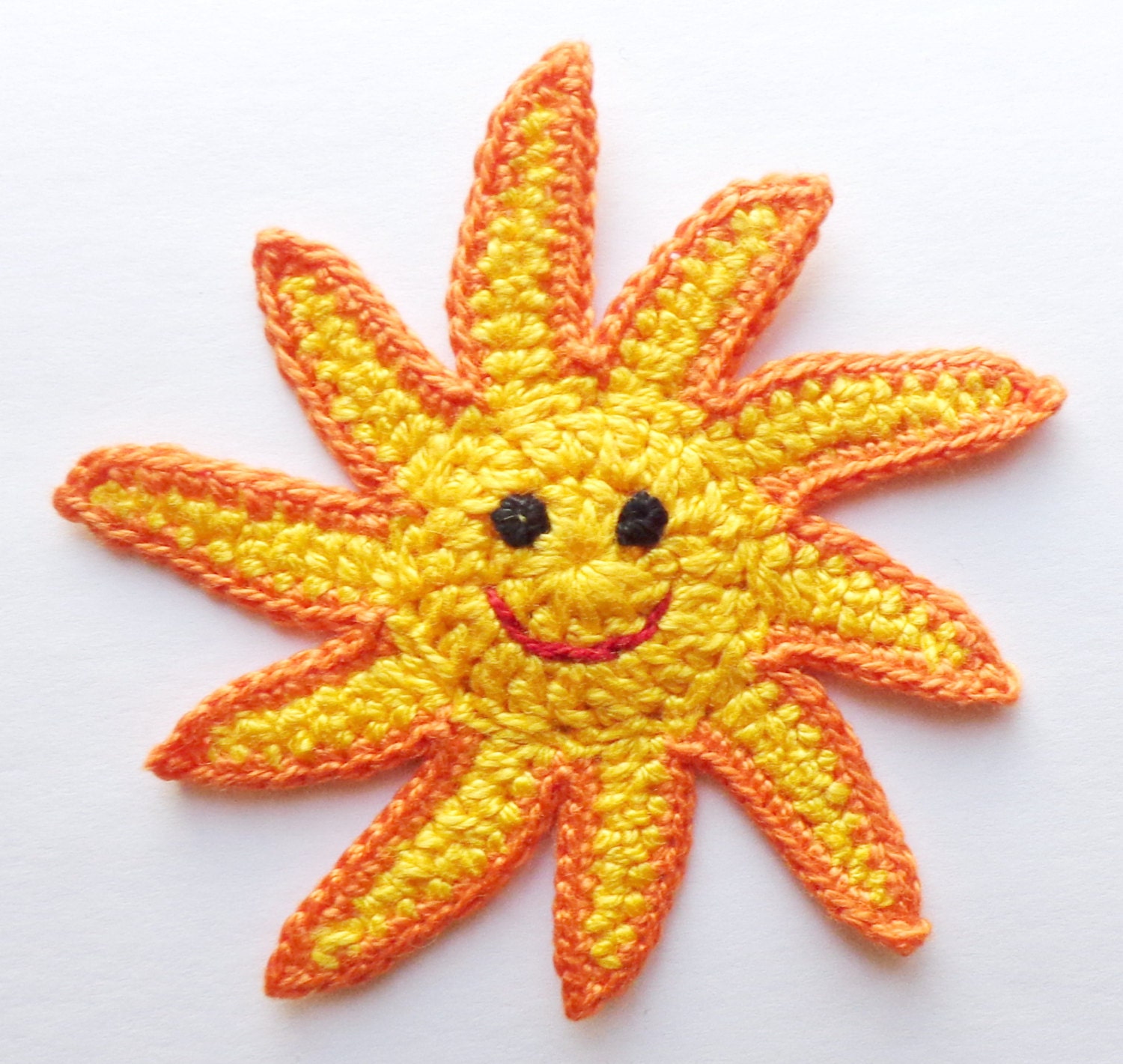 Crochet Applique Sun From Cotton Yarn Supplies For Clothing