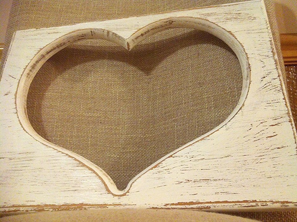 11x15 Wooden Heart Shaped Frame Shabby Chic
